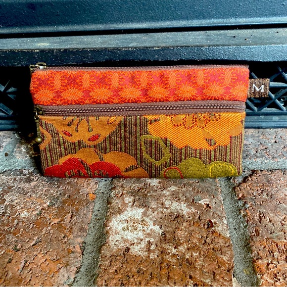 Maruca Bags Nwot Maruca Wallet Boho Textile Orange Floral Double